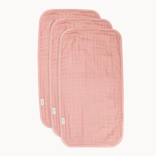 natemia ultra soft muslin bamboo burp cloths 3 pack misty rose traveling tikes 4