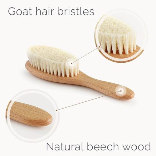 natemia wooden baby hair brush set with natural bristles traveling tikes 3