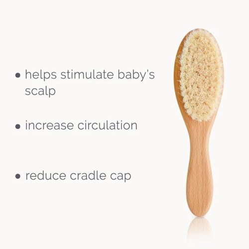 natemia wooden baby hair brush with natural bristles traveling tikes 3