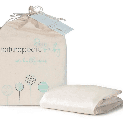 Naturepedic 100% Organic Cotton Oval Sheet 27" x 47" x 3" - Ivory - Traveling Tikes