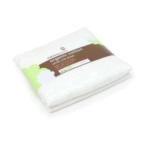 Naturepedic Organic Cotton Sateen Crib Sheet - White - Traveling Tikes