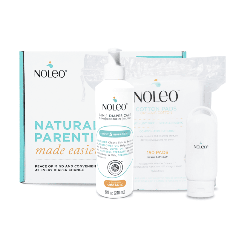 noleo baby box noleo 3 in 1 organic cotton pads refillable travel bottle traveling tikes 1