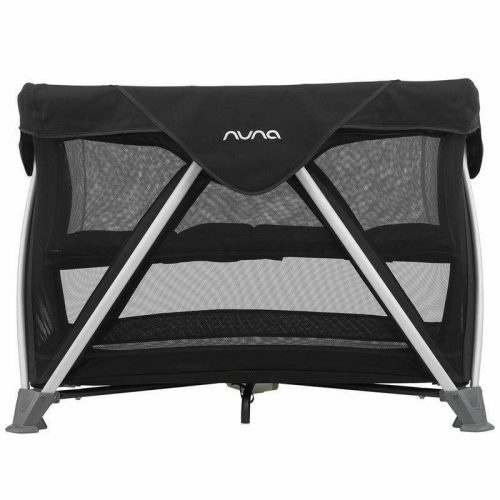 nuna sena aire playard with zip off bassinet caviar traveling tikes 3