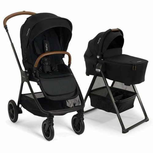 Nuna TRIV Next Stroller + LYTL Bassinet + Stand Bundle - Caviar / Caviar - Traveling Tikes