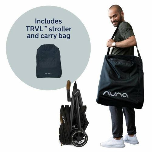 nuna trvl self folding compact stroller caviar traveling tikes 2