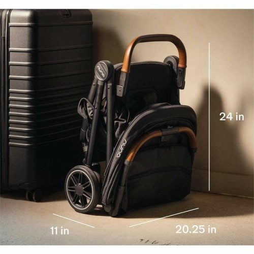 nuna trvl self folding compact stroller caviar traveling tikes 6