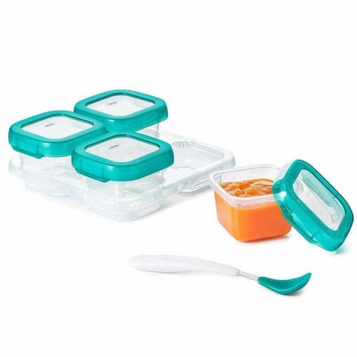 oxo tot baby glass baby blocks storage containers 4 oz teal traveling tikes 3