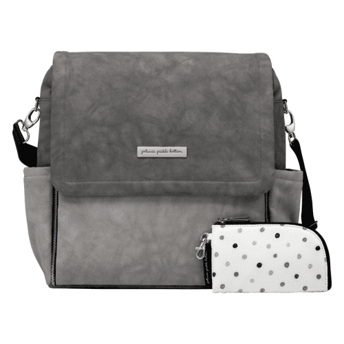 Petunia Pickle Bottom Boxy Backpack in Pewter Matte Leatherette - Traveling Tikes