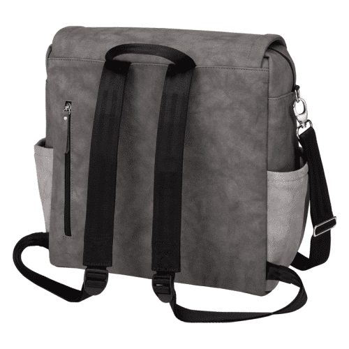 petunia pickle bottom boxy backpack in pewter matte leatherette traveling tikes 3