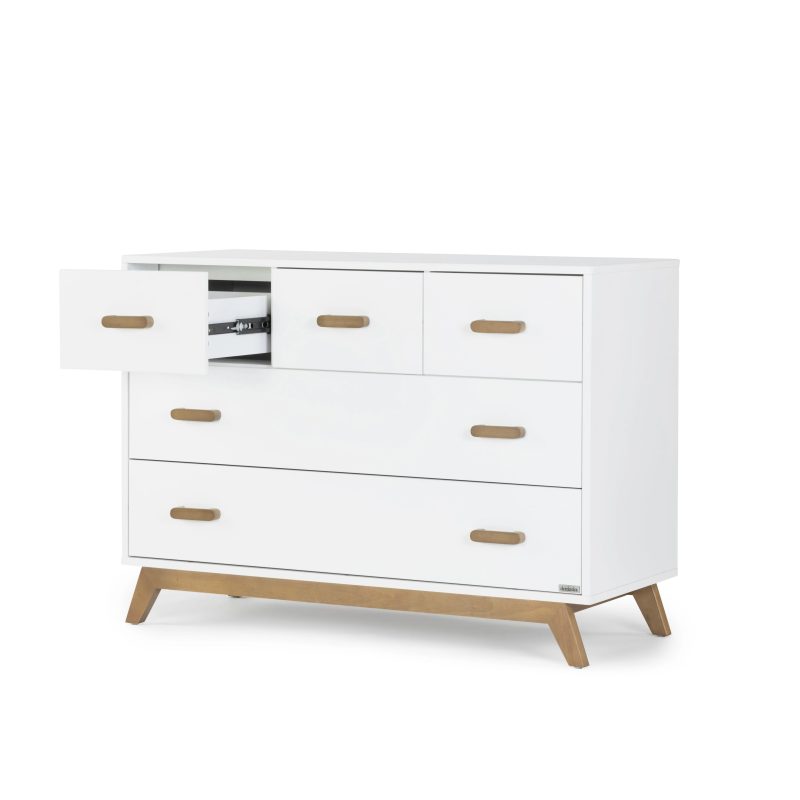 soho 5 drawer nursery dresser dresser white walnut 426234