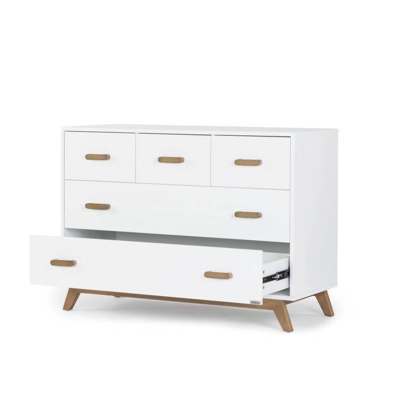 soho 5 drawer nursery dresser dresser white walnut 485478