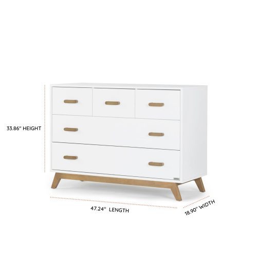 soho 5 drawer nursery dresser dresser white walnut 519546