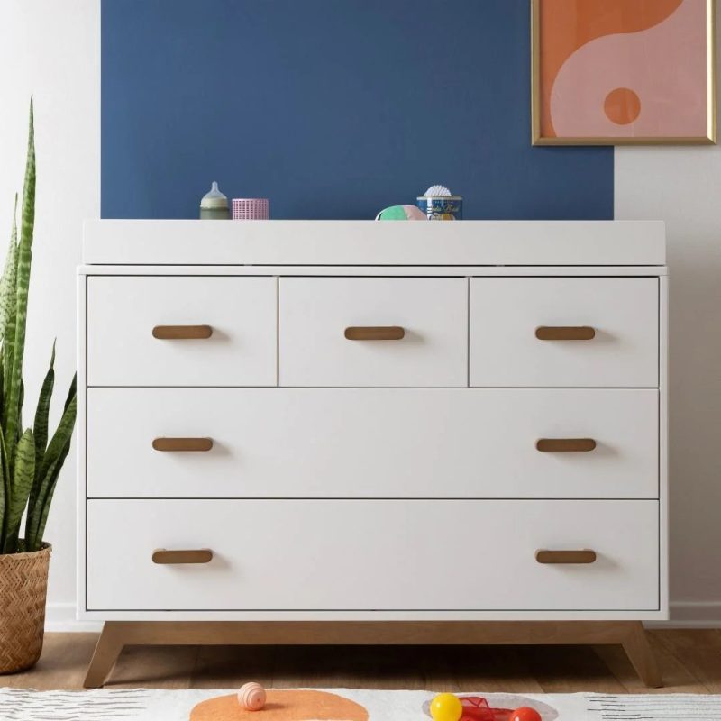 soho 5 drawer nursery dresser dresser white walnut 547099