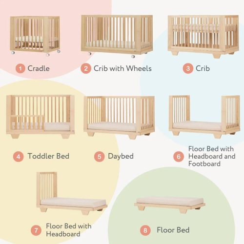 spirit 8 in 1 convertible crib white natural 985013