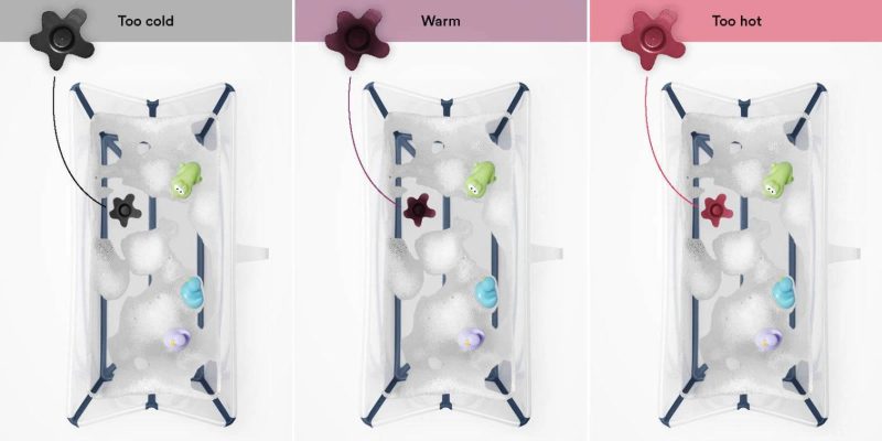 stokke flexi bath heat sensitive transparent pink inset 3