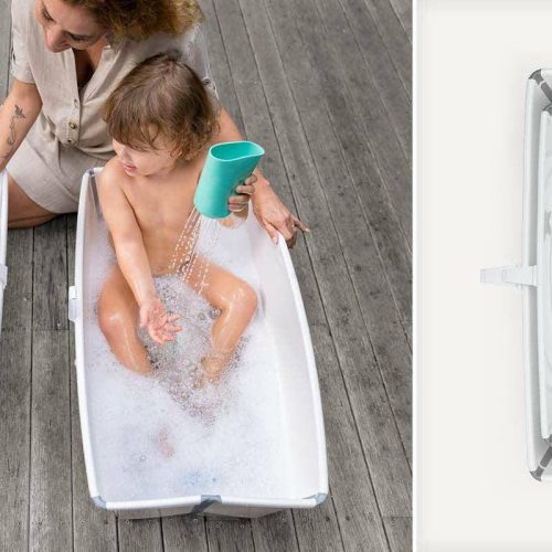 stokke flexi bath x large transparent blue traveling tikes 3