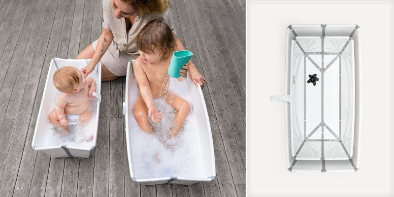 stokke flexi bath x large transparent blue traveling tikes 3