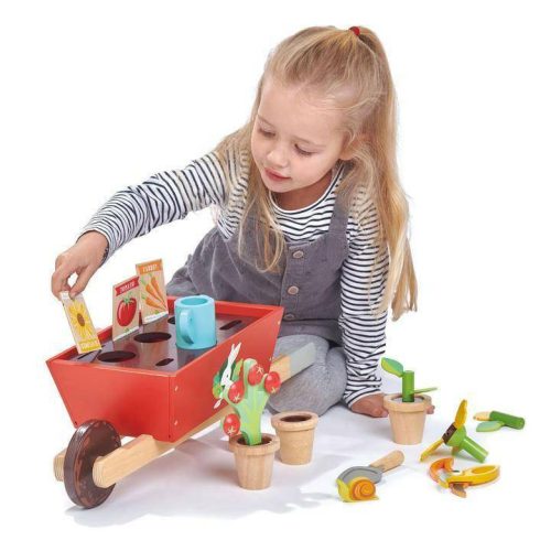 tender leaf toys garden wheelbarrow set traveling tikes 4