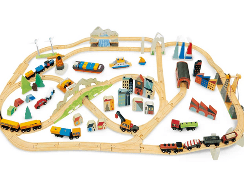 Tender Leaf Toys Mountain View Train set - Traveling Tikes