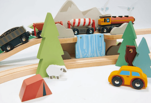 tender leaf toys mountain view train set traveling tikes 15