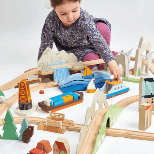 tender leaf toys mountain view train set traveling tikes 3