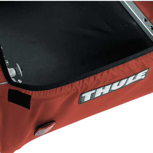 thule cadence 2 seat bike trailer hot sauce red traveling tikes 5