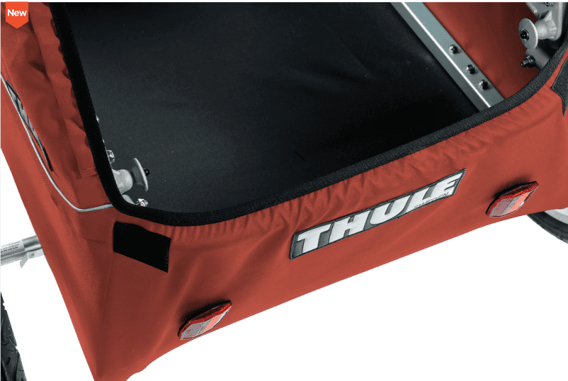 thule cadence 2 seat bike trailer hot sauce red traveling tikes 5