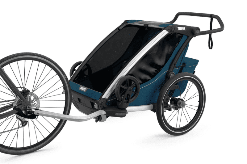 thule chariot cross 2 seat multisport bike trailer majolica blue traveling tikes 3