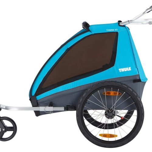 thule coaster xt bicycle trailer blue traveling tikes 3