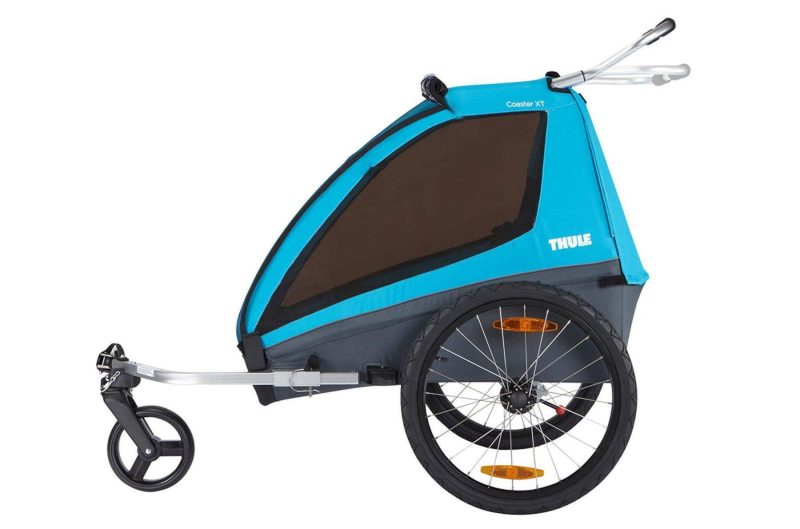 thule coaster xt bicycle trailer blue traveling tikes 3