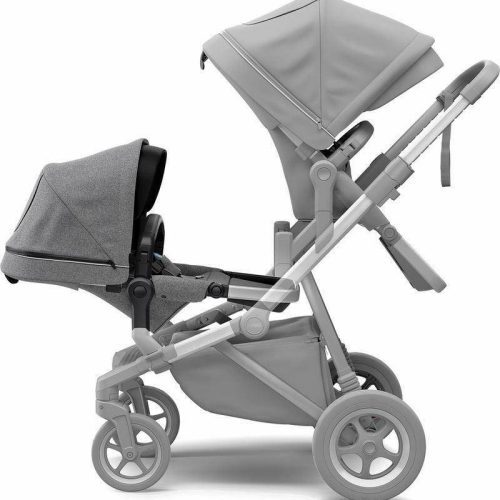 thule sleek sibling seat grey melange traveling tikes 3