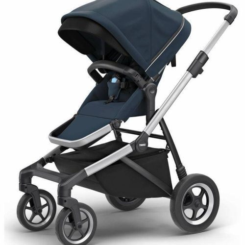 Thule Sleek Stroller - Alum/Navy Blue - Traveling Tikes