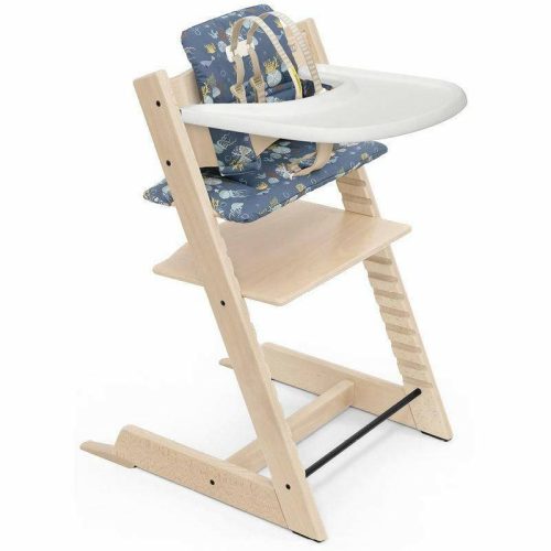 Tripp Trapp Complete High Chair and Cushion with Stokke Tray - Natural / Into the Deep - Traveling Tikes