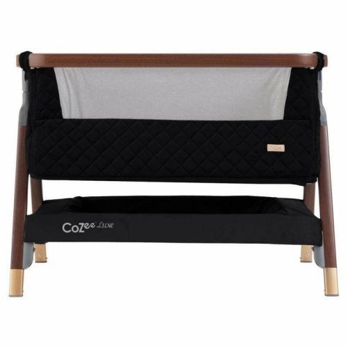 tutti bambini cozee luxe bedside crib walnut black traveling tikes 3