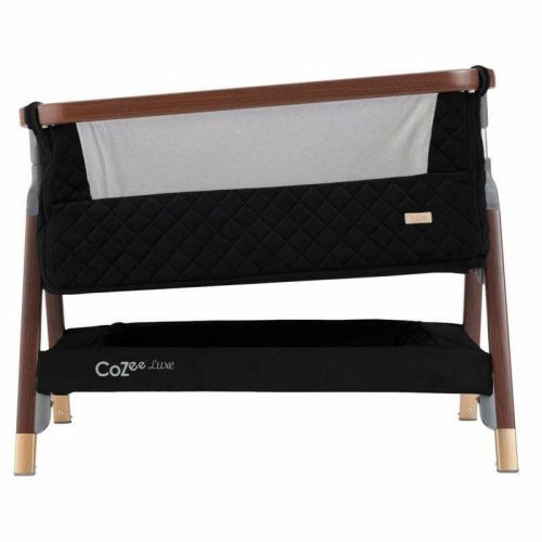 tutti bambini cozee luxe bedside crib walnut black traveling tikes 4