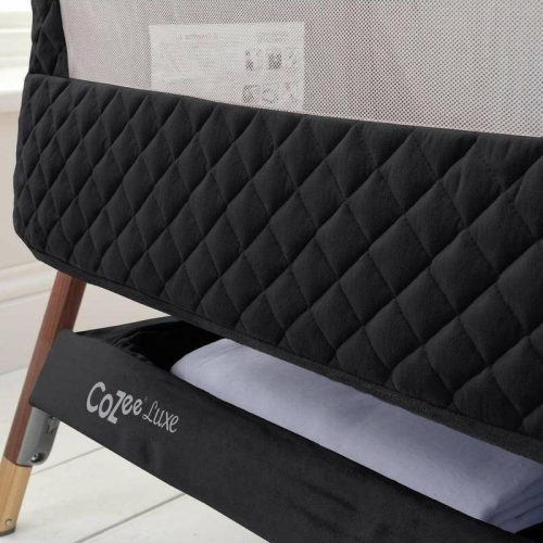 tutti bambini cozee luxe bedside crib walnut black traveling tikes 6