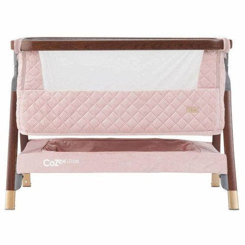 tutti bambini cozee luxe bedside crib walnut blush traveling tikes 3