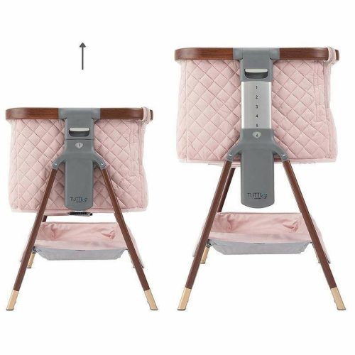 tutti bambini cozee luxe bedside crib walnut blush traveling tikes 5