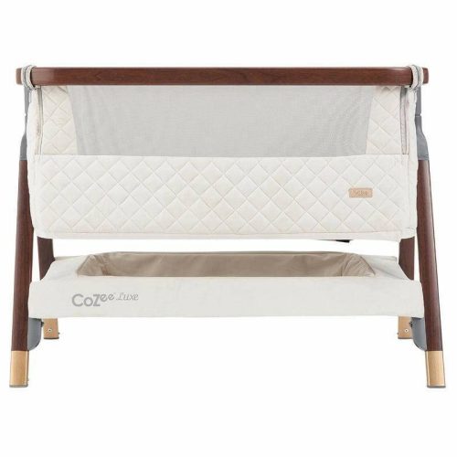 tutti bambini cozee luxe bedside crib walnut cream traveling tikes 3