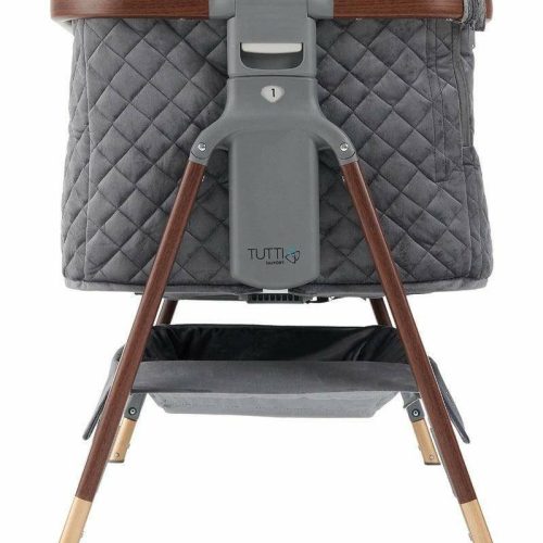 tutti bambini cozee luxe bedside crib walnut slate traveling tikes 5