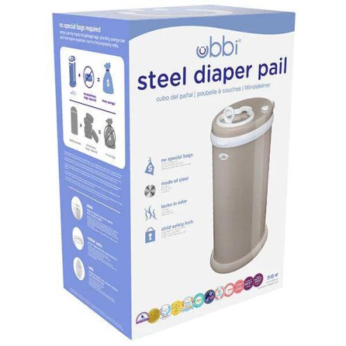 ubbi diaper pail taupe traveling tikes 5