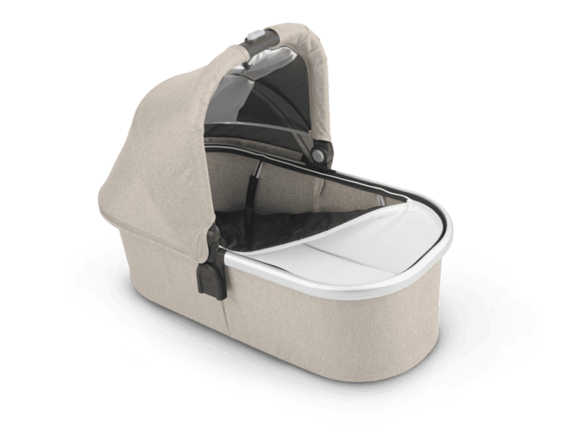 uppababy bassinet declan oat melangesilverbrown leather traveling tikes 2