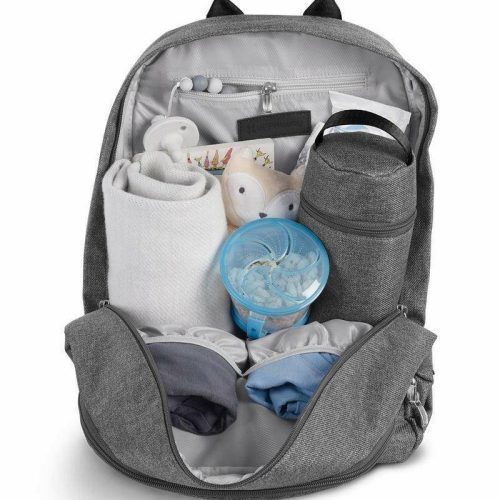 uppababy changing backpack anthony white and grey chenille chestnut leather traveling tikes 3