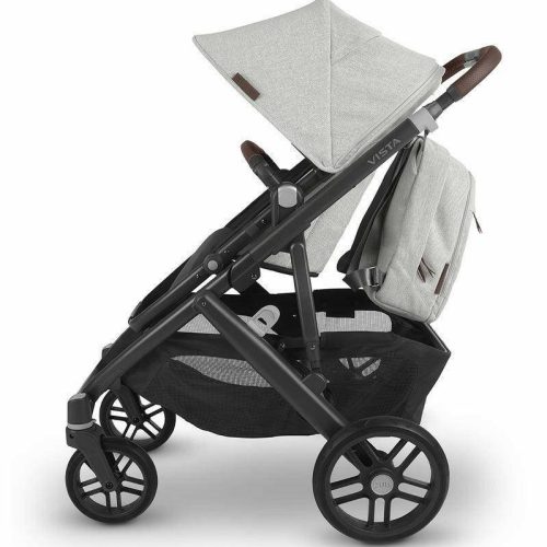 uppababy changing backpack anthony white and grey chenille chestnut leather traveling tikes 4