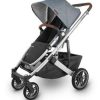 UPPAbaby Cruz V2 Stroller - Gregory (Blue Melange/Silver/Saddle Leather) - Traveling Tikes