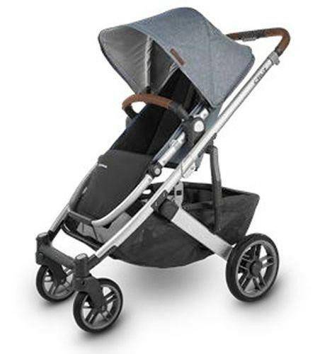 UPPAbaby Cruz V2 Stroller - Gregory (Blue Melange/Silver/Saddle Leather) - Traveling Tikes