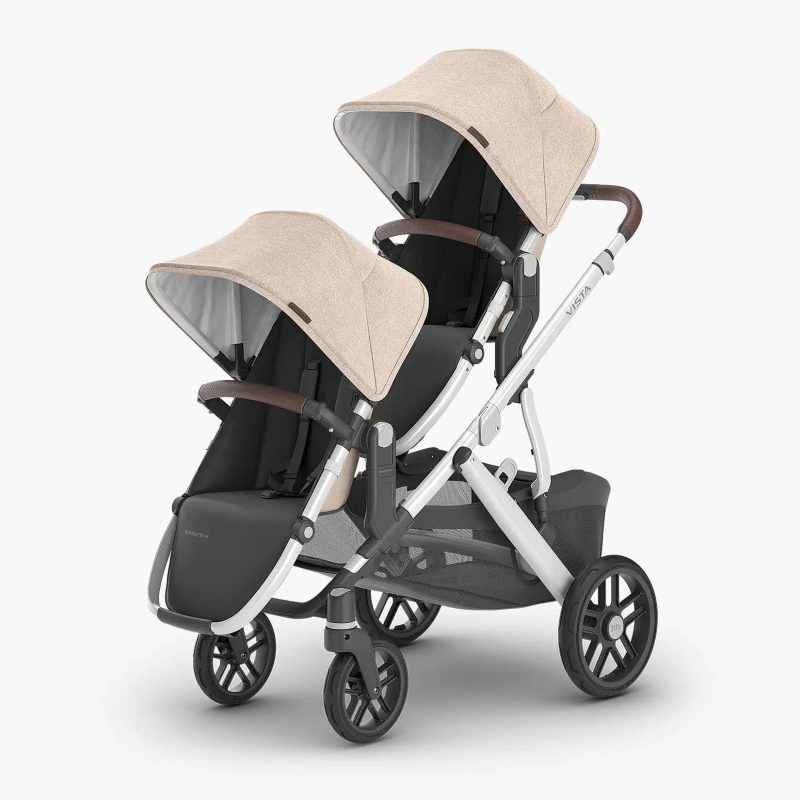 uppababy rumbleseat v2 declan oat melange silver frame chestnut leather traveling tikes 2