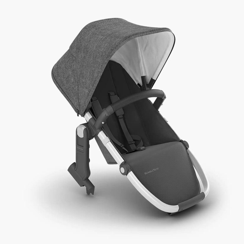 UPPAbaby RumbleSeat V2+ - Jordan (Charcoal Melange / Silver Frame / Black Leather) - Traveling Tikes