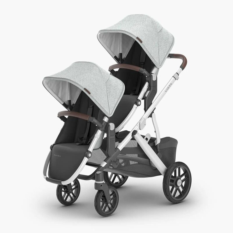 uppababy rumbleseat v2 stella grey brushed melange silver frame chestnut leather traveling tikes 2