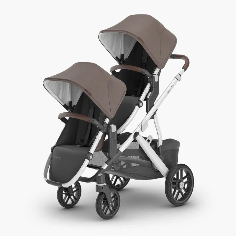 uppababy rumbleseat v2 theo dark taupe silver frame chestnut leather traveling tikes 2